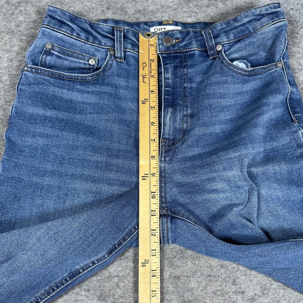 OAT New York Womens Blue Straight Leg Raw Hem Jeans 10/30 - Picture 7 of 7